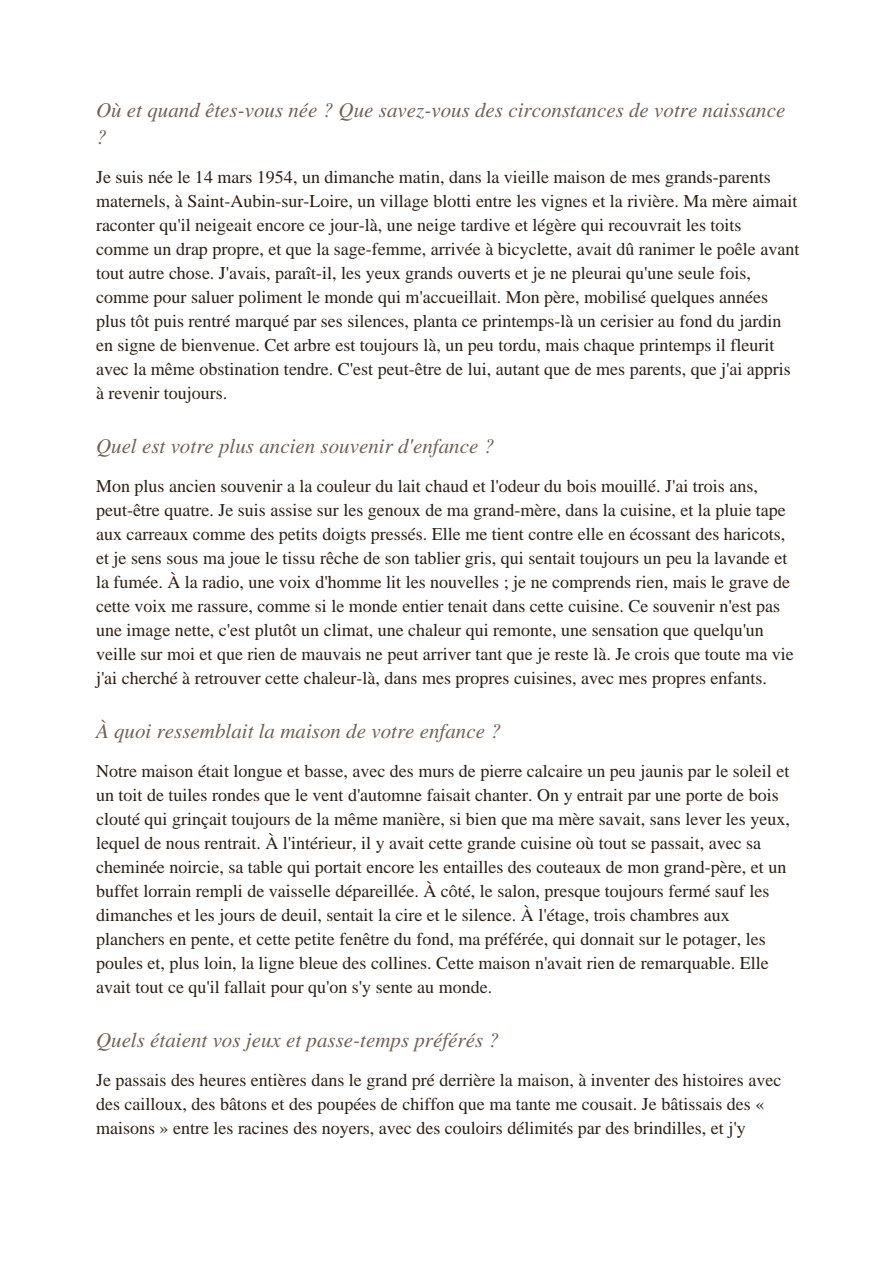 Aperçu — Questions & récits